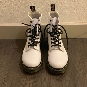 White Dr. Martens 1460 8-eye boots